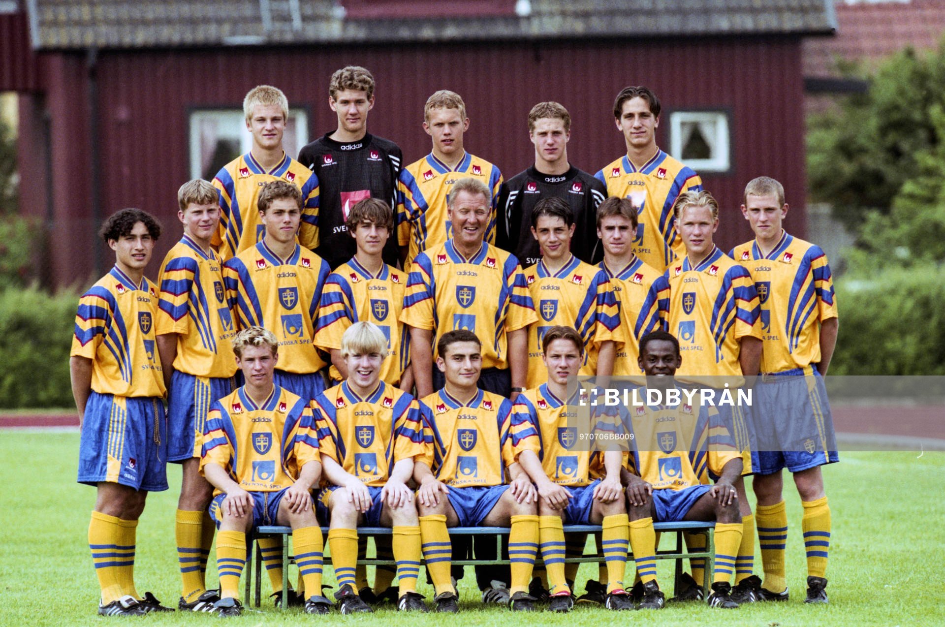 Den svenska truppen med bl.a Andreas Isaksson, målvakt,
