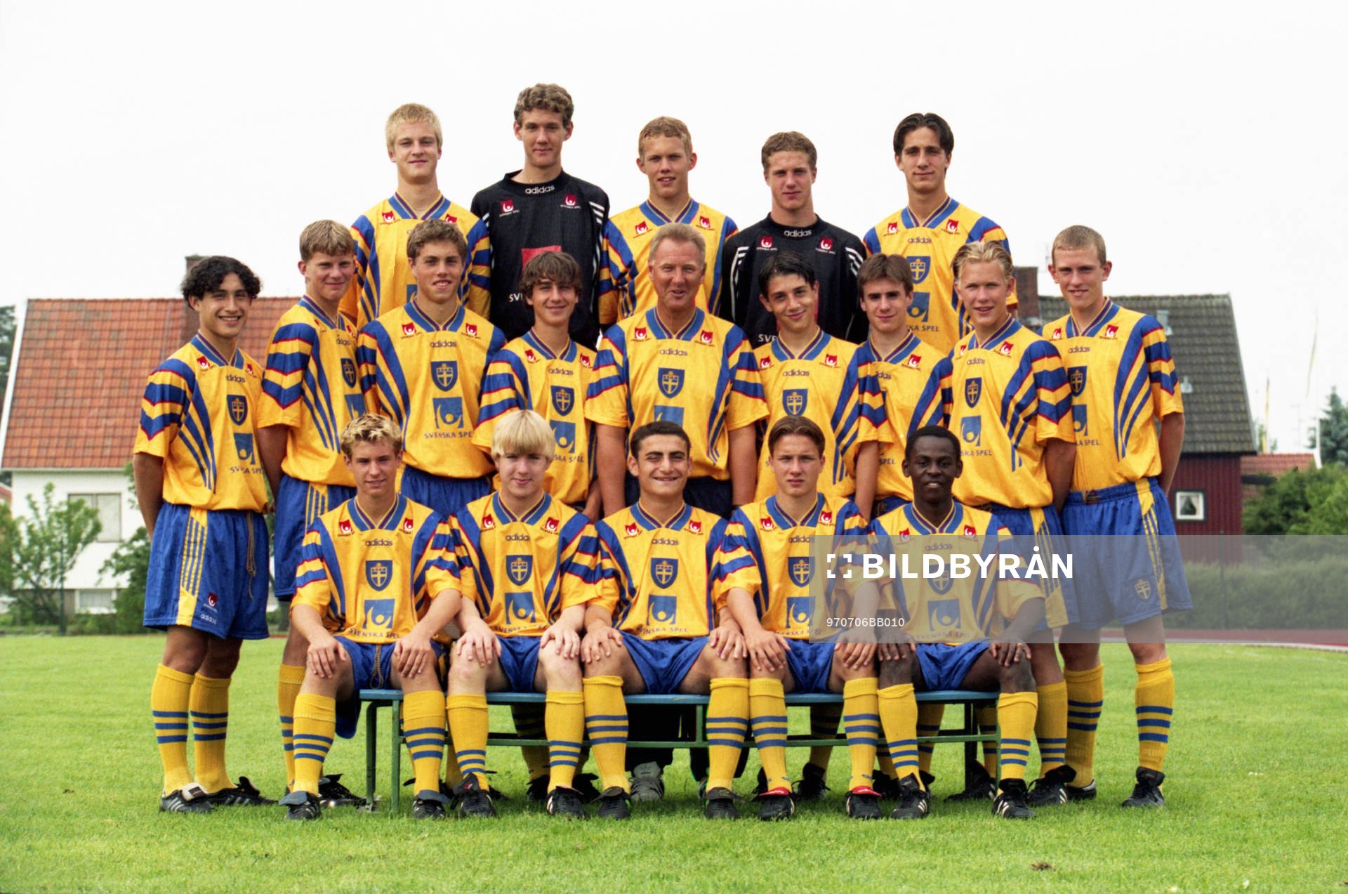 Den svenska truppen med bl.a Andreas Isaksson, målvakt,