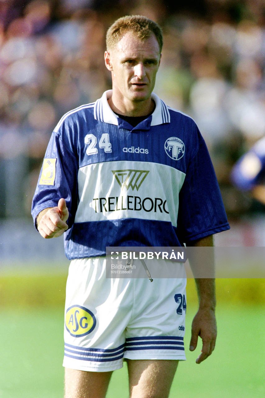 Fotboll, Allsvenskan, Elfsborg - Trelleborg, 3-2: Colin Hill, Trelleborg. 