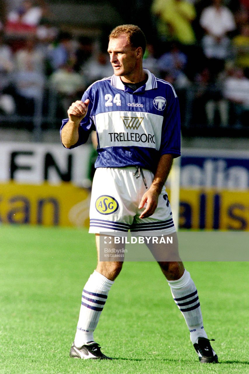 Fotboll, Allsvenskan, Elfsborg - Trelleborg, 3-2: Colin Hill, Trelleborg. 