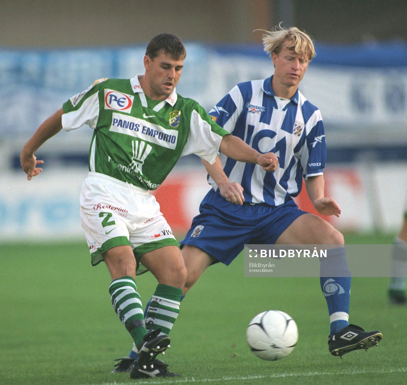 Fotboll Joakim Grandelius, Panos Ljungskile och Stefan Pettersson, IFK Göteborg