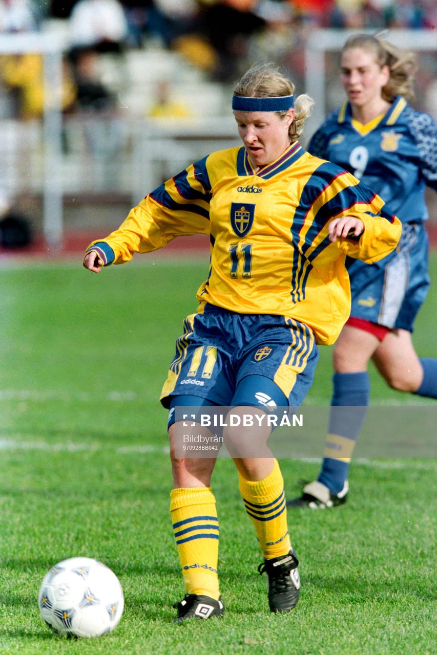 Fotboll, Damer, VM-Kval, Sverige - Ukraina, 3-2: Victoria Svensson, Sverige.