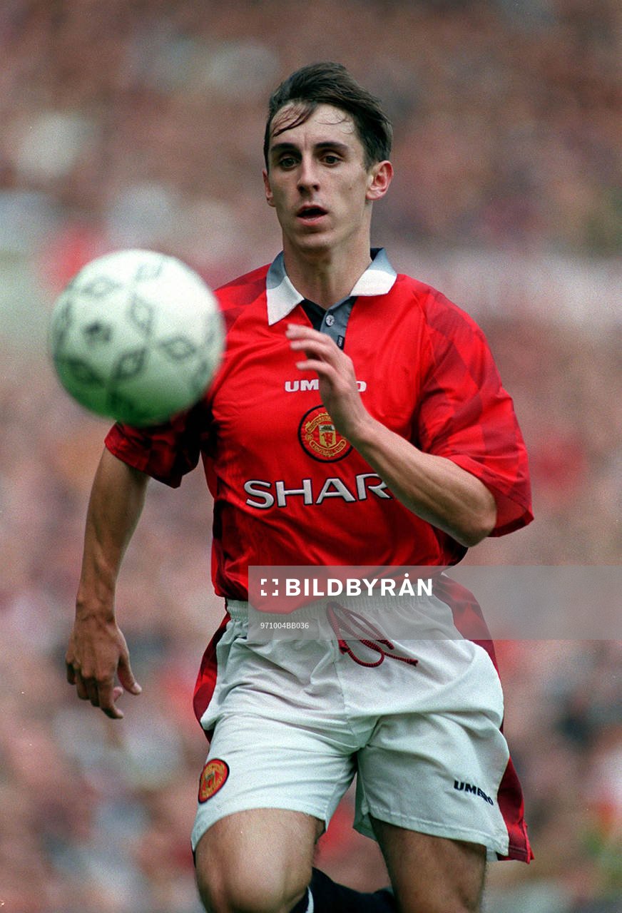 Fotboll -- Gary Neville, Manchester U (Manchester United)