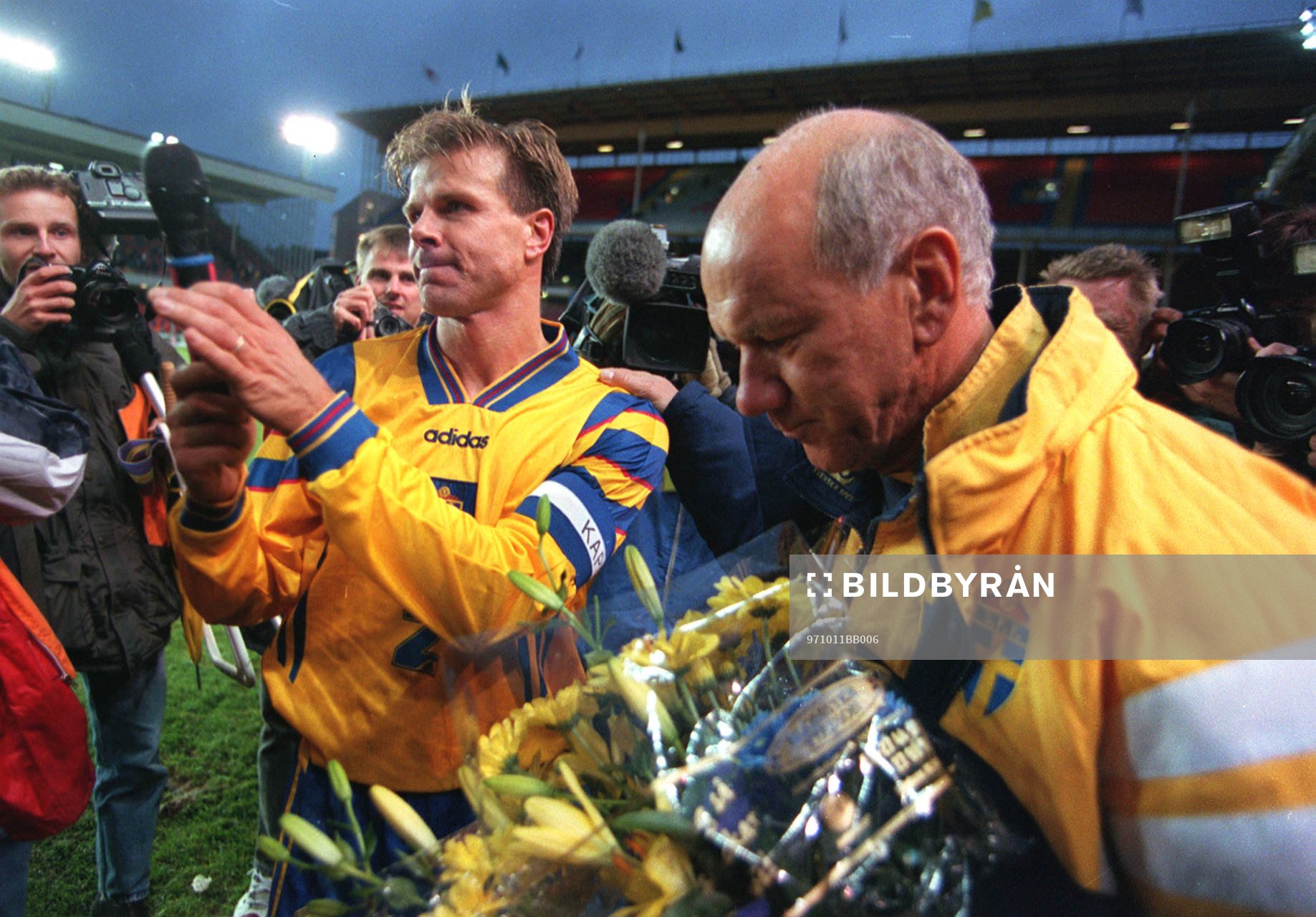 Fotboll Roland Nilsson och Tommy Svensson, Sverige