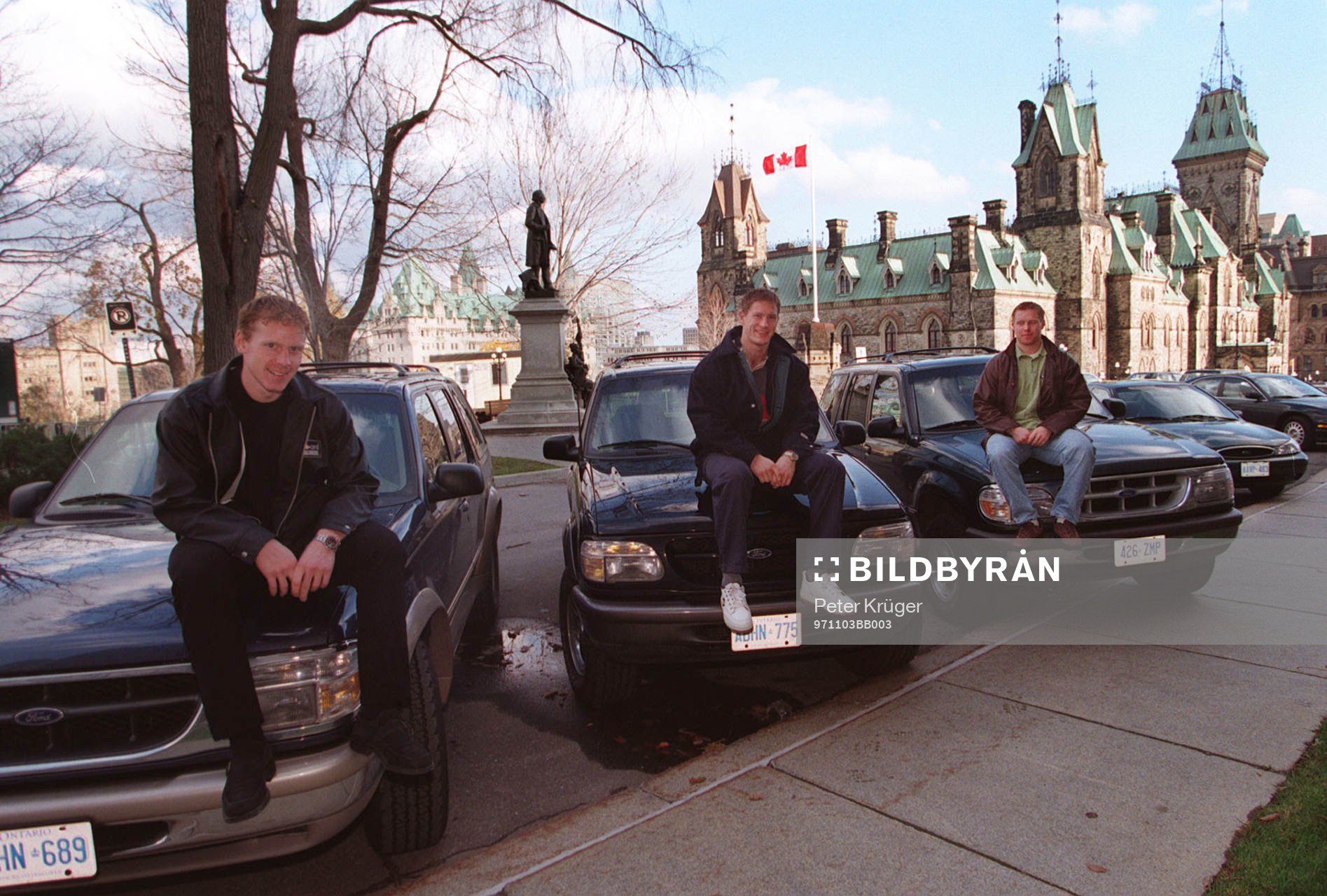 Daniel Alfredsson, Magnus Arvedson och Andreas Dackell,