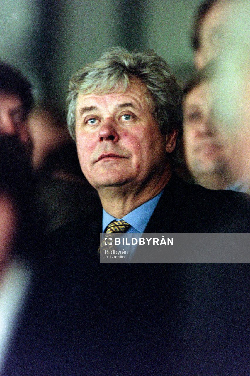 Percy Nilsson, ordförande i Malmö på läktaren
