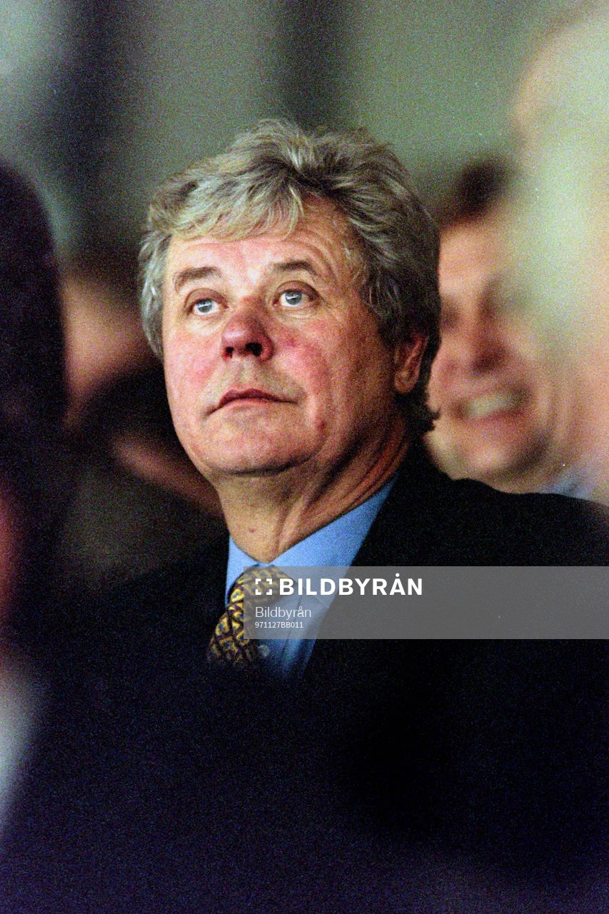 Percy Nilsson, ordförande i Malmö på läktaren