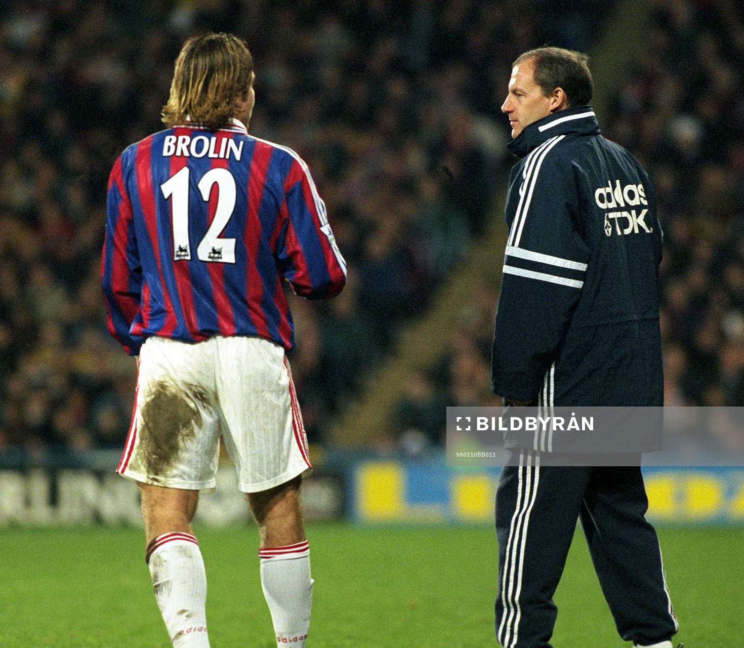 Tomas Brolin och Steve Coppell, manager Crystal P (Crystal