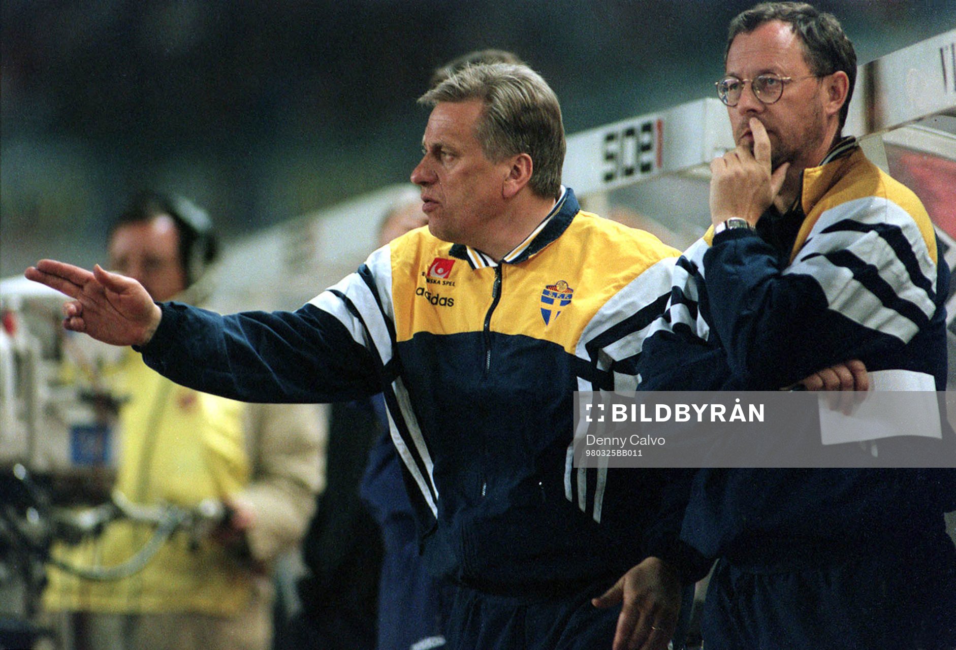  Tommy Söderberg, förbundskapten Sverige och Lars Lagerbäck, assisterande förbundskapten 
© Bildbyrån - 22330