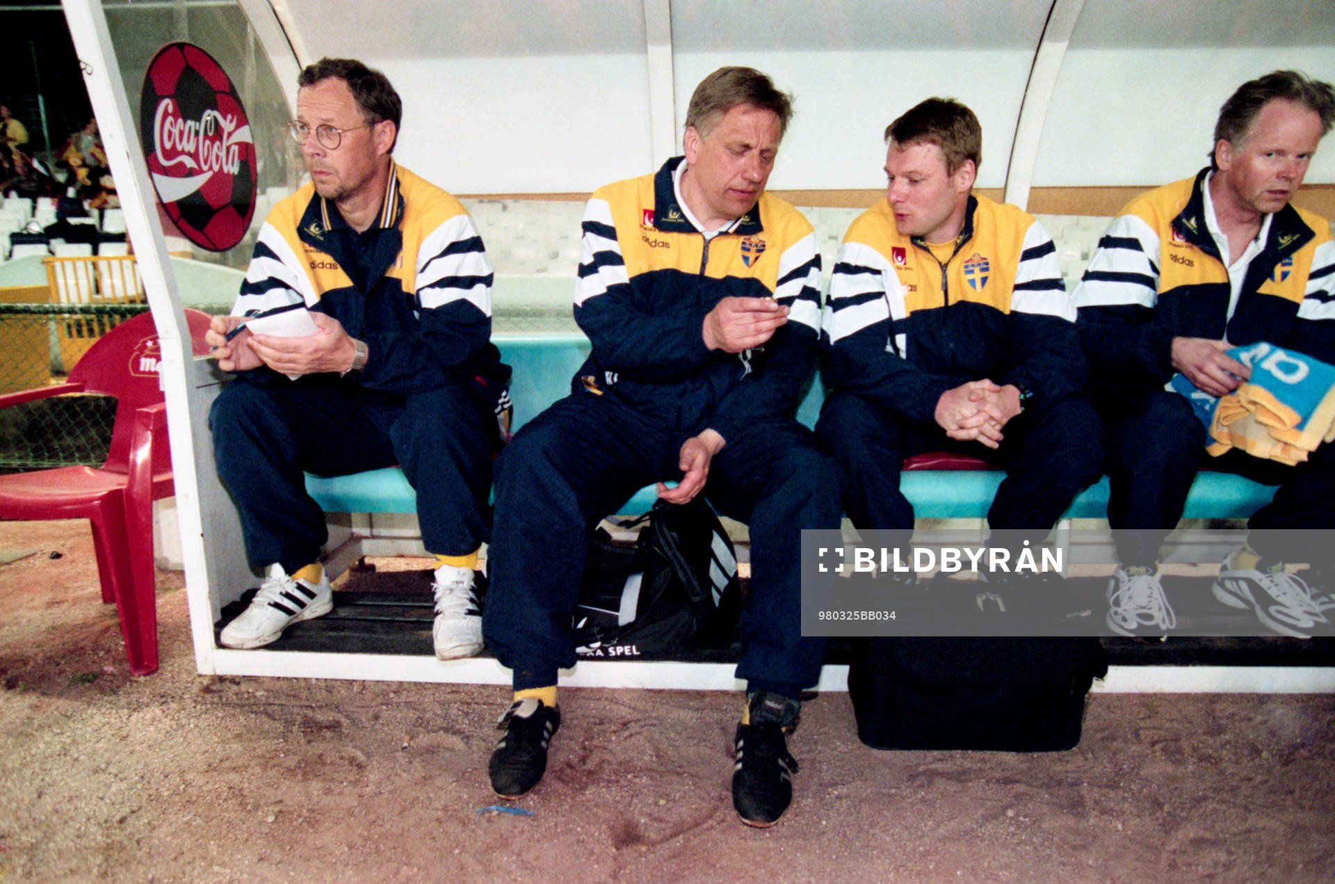 Lars Lagerbäck och Tommy Söderberg, förbundskapten,