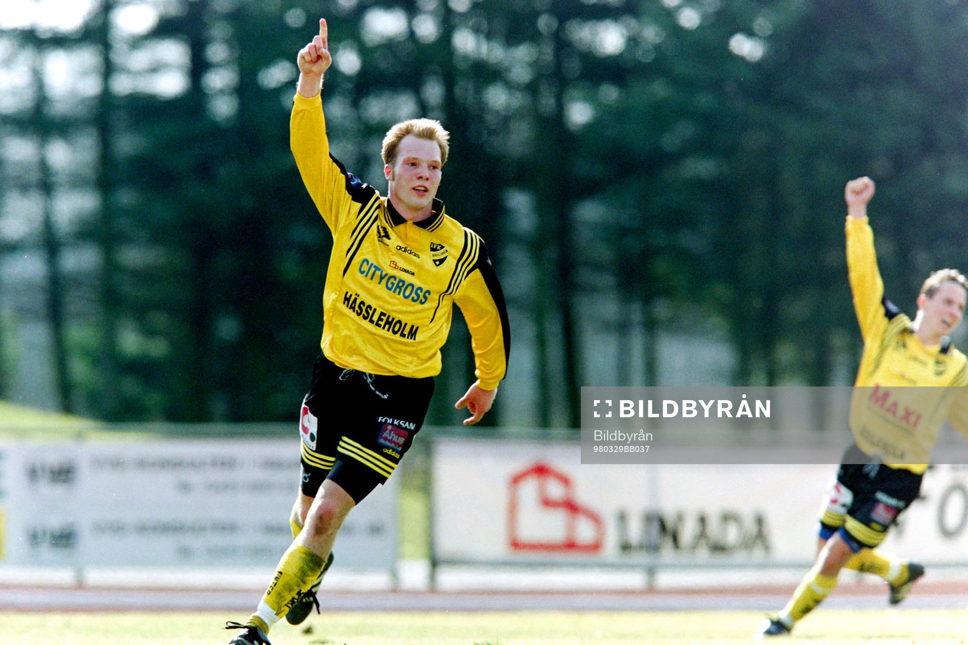 Fotboll, Svenska Cupen, IFK Hässleholm - Trelleborg, 1-2, efter förlängning: Andreas Sördin, Hässleholm jublar efter mål.