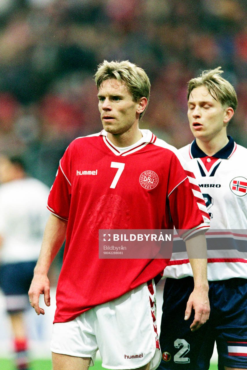 Fotboll, Danmark - Norge, 0-2: Allan Nielsen, Danmark. 