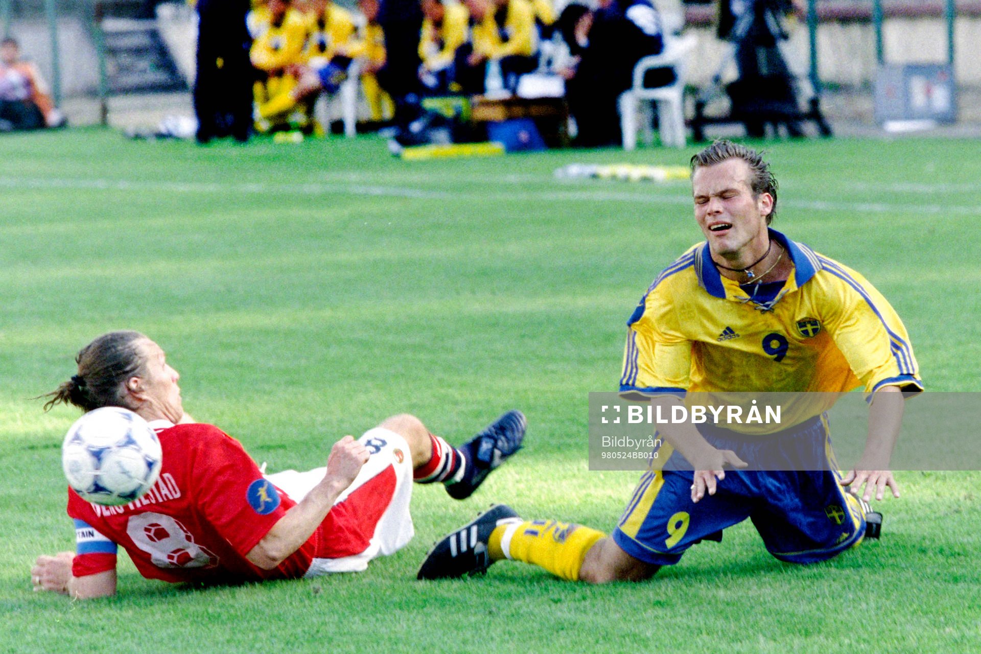 Fotboll, U21, EM, Sverige - Norge, 0-1: Fredrik Ljungberg, Sverige.