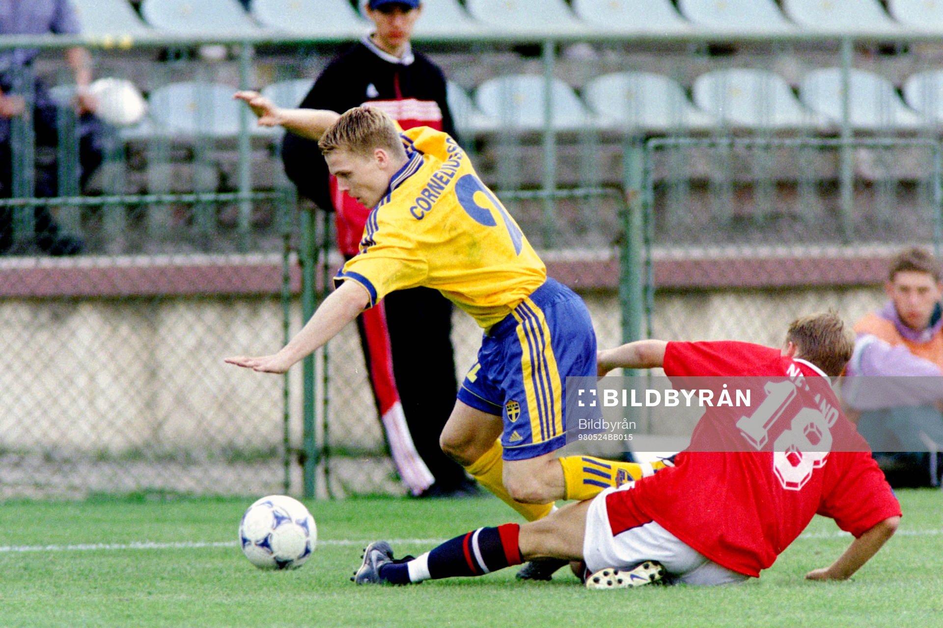Fotboll, U21, EM, Sverige - Norge, 0-1: Karl Corneliusson, Sverige.