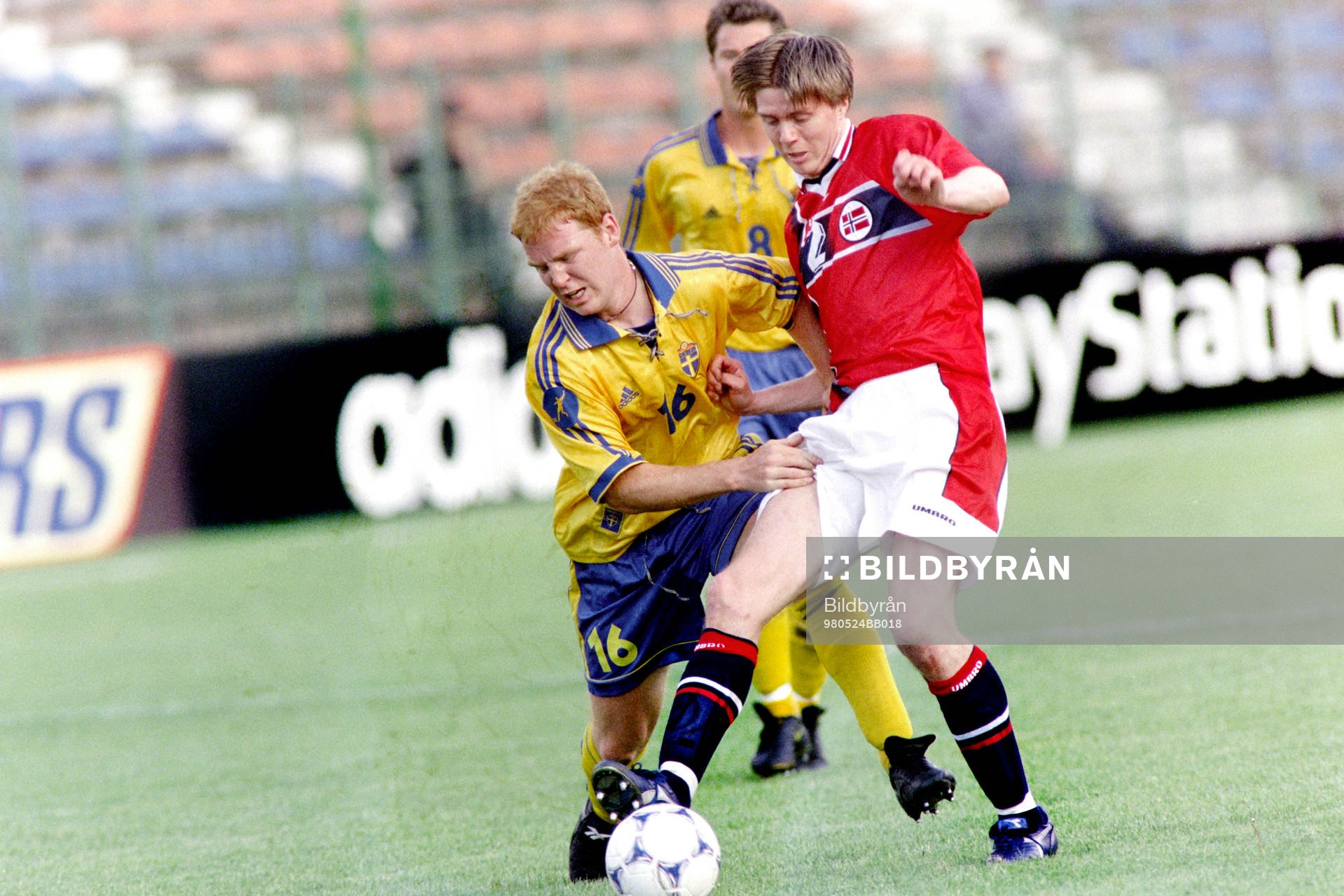 Fotboll, U21, EM, Sverige - Norge, 0-1: Jörgen Pettersson, Sverige.