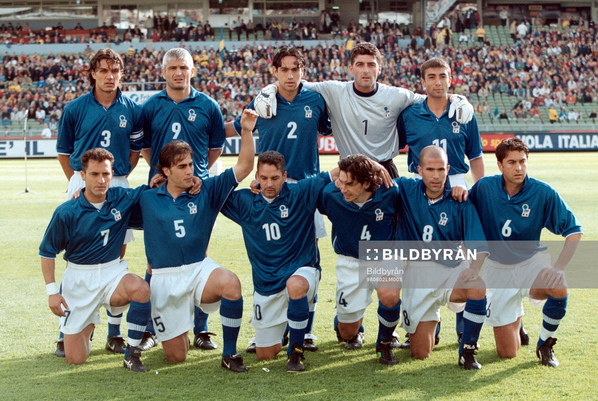 Lagbild. Paolo Maldini, Fabrizio Ravanelli, Alessandro