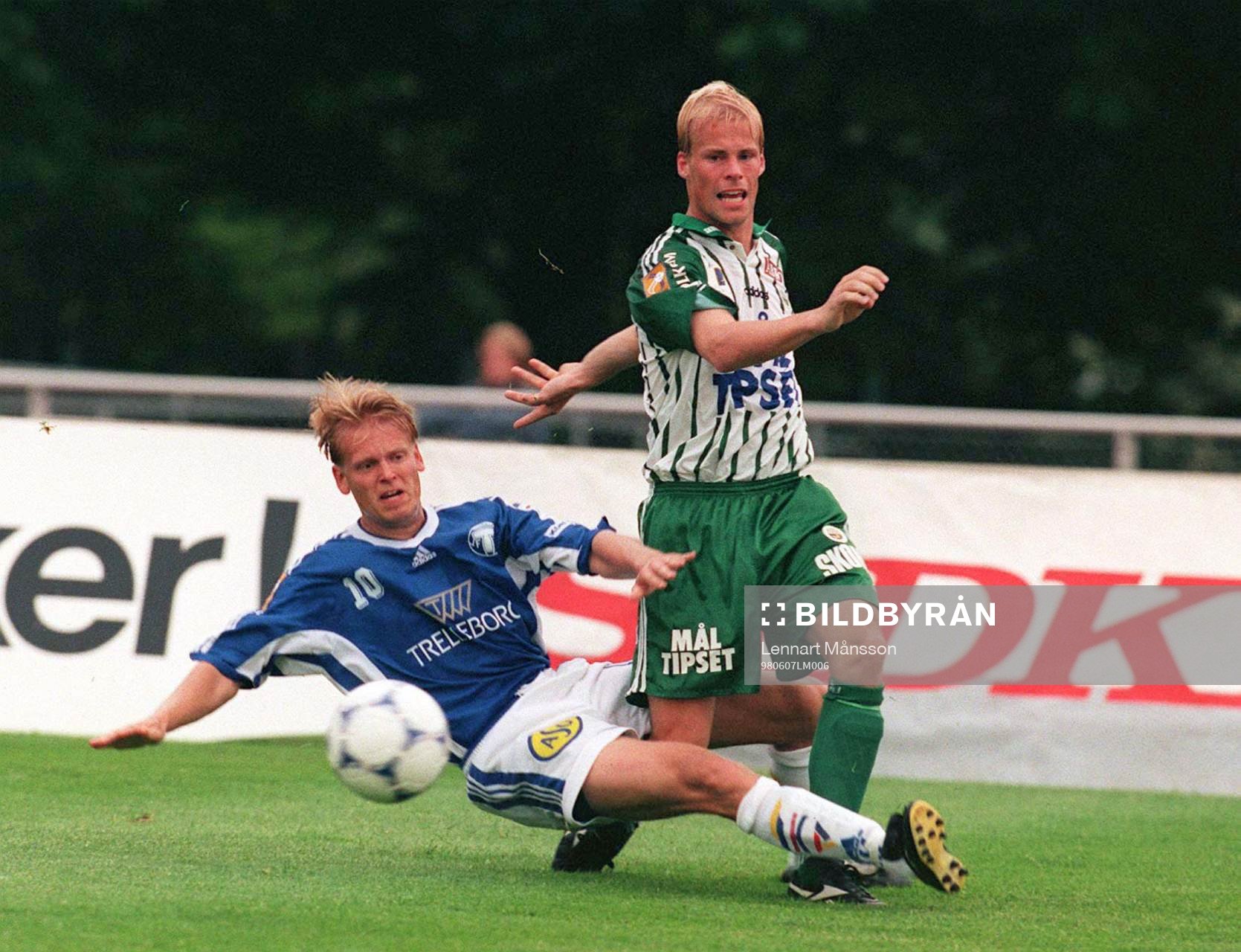 Fredrik Sandell (Trelleborgs FF) och Johan Anegrund