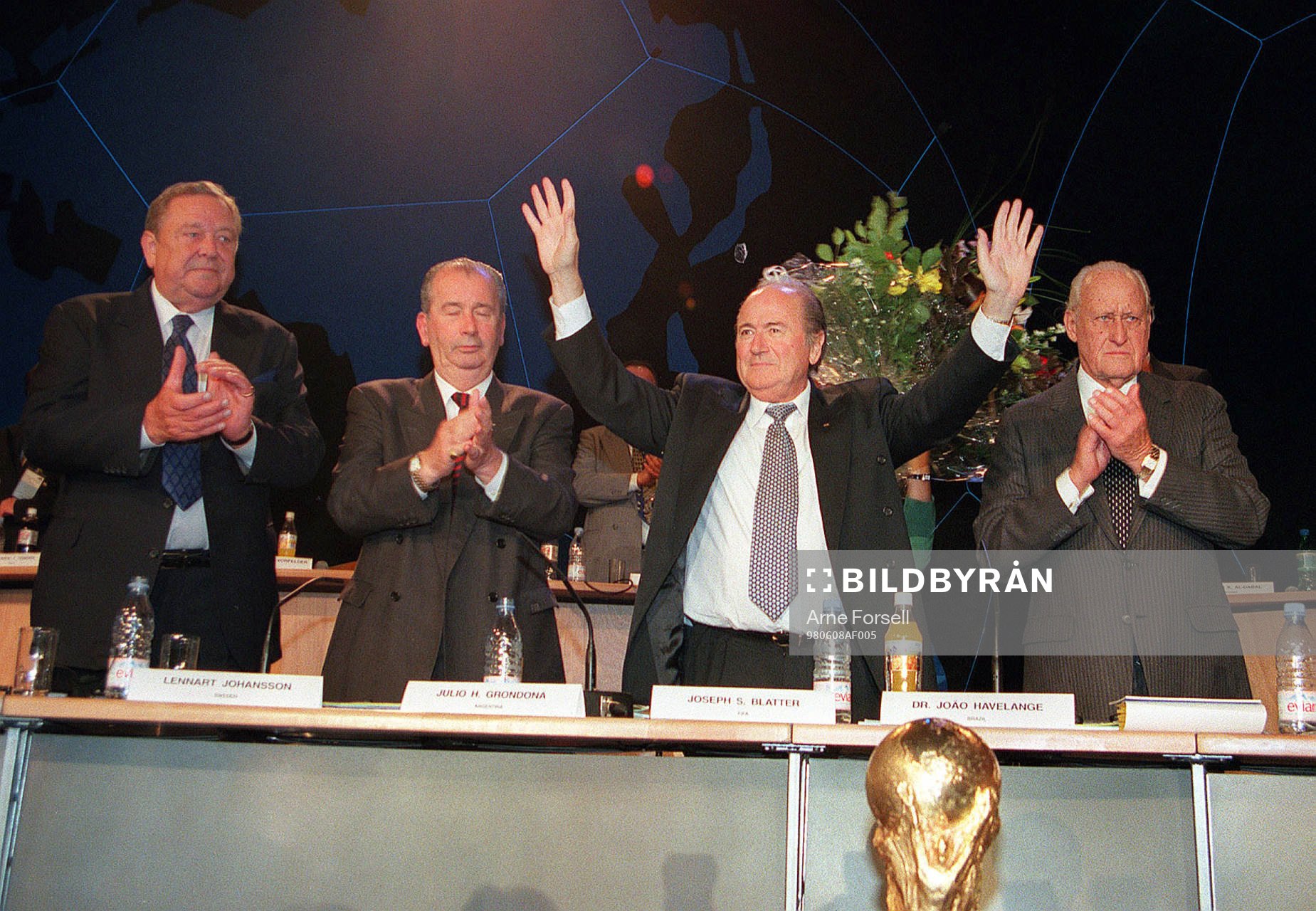 Lennart Johansson, Julio H Grondona, Joseph Blatter (Sepp