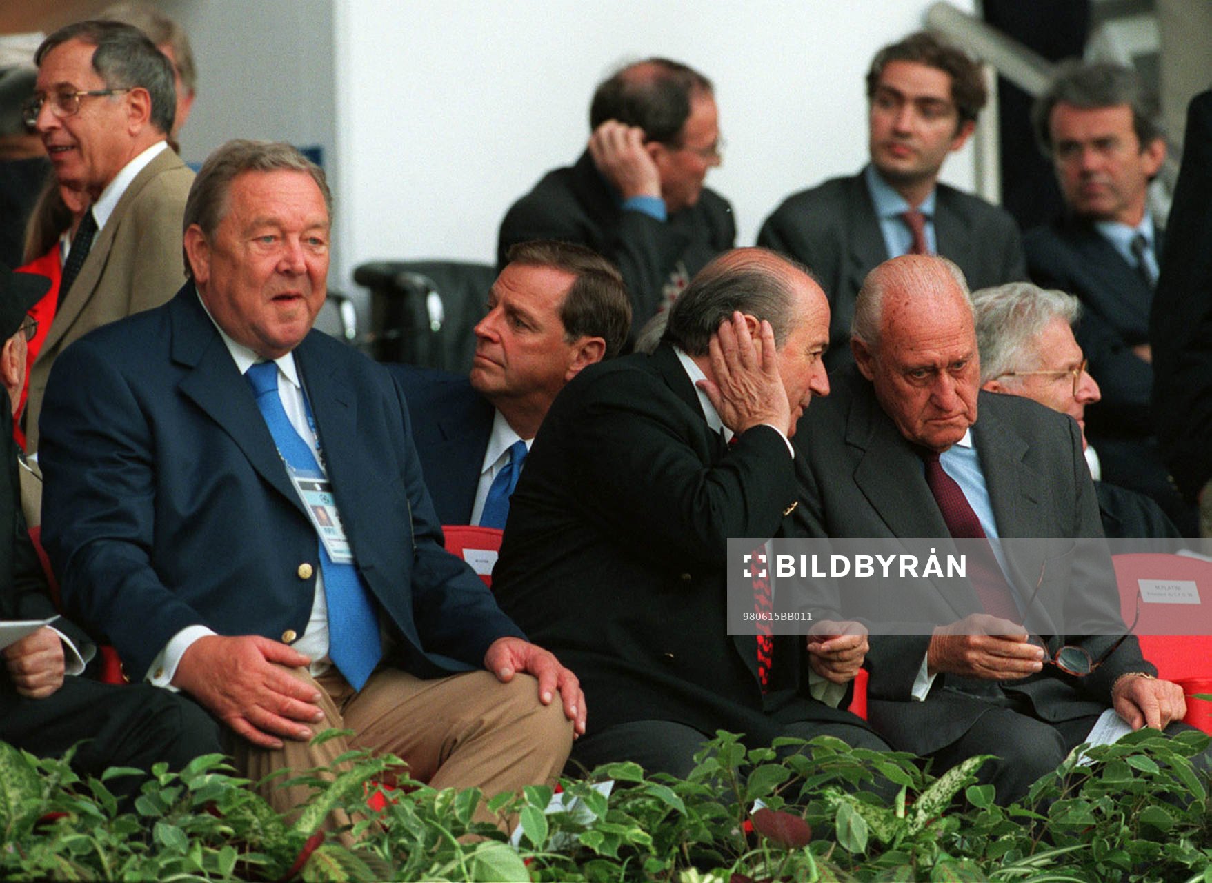 Lennart Johansson ordförande UEFA, Joseph Blatter (Sepp