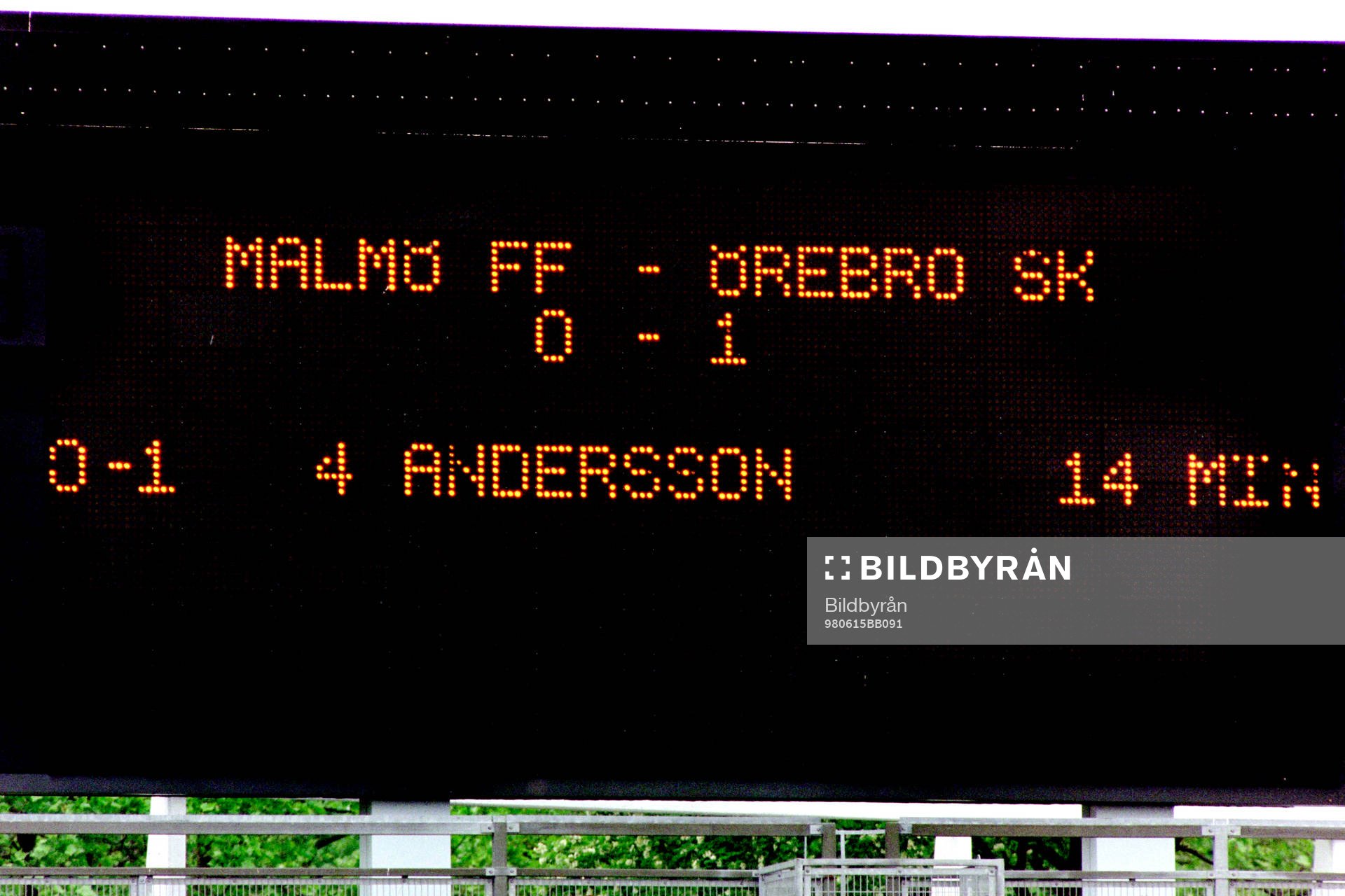 Resultattavlan på Malmö Stadion
