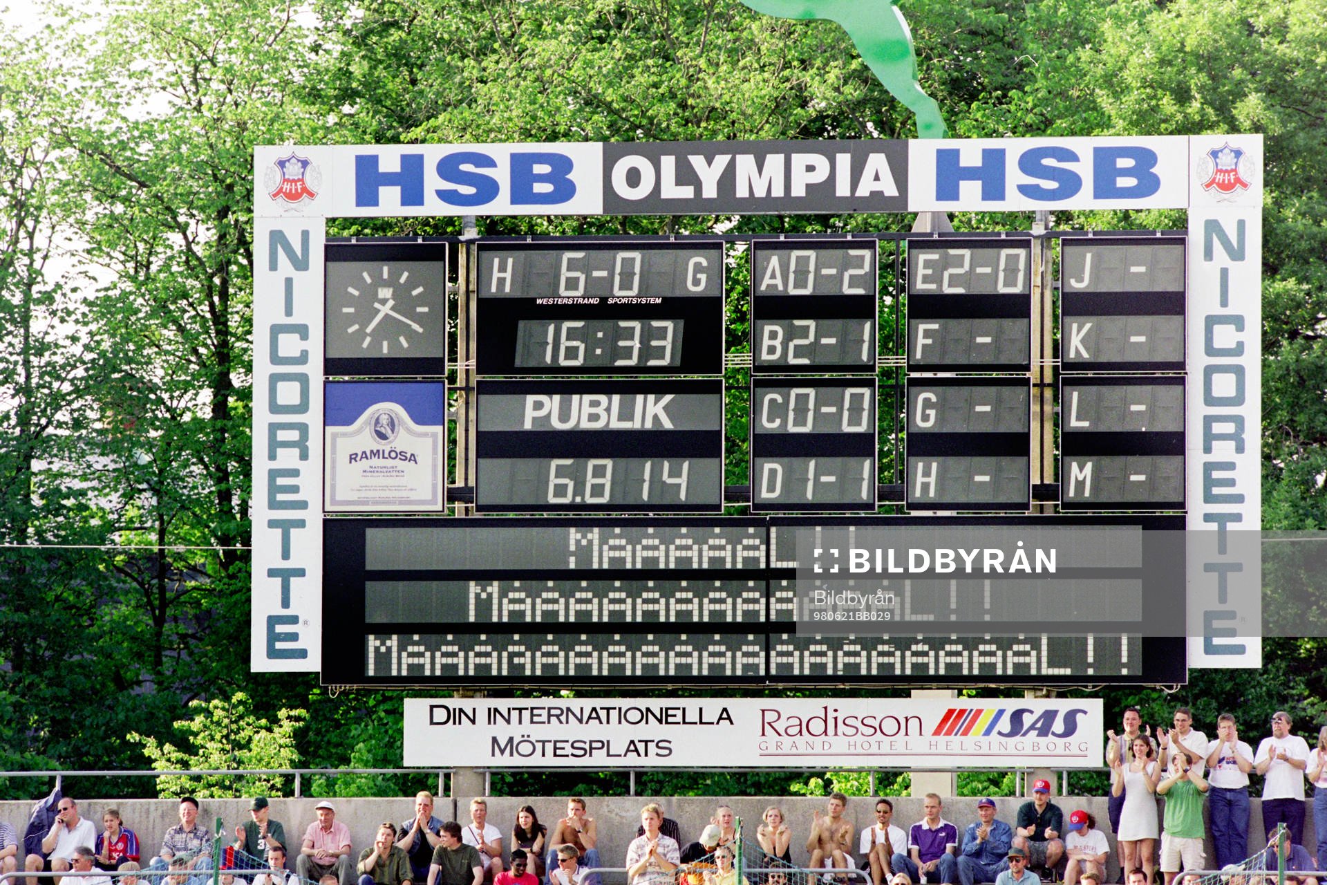 Resultattavlan på Olympia
