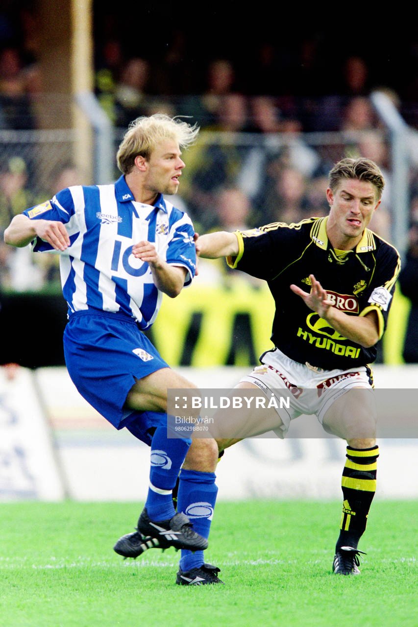 Fotboll, Allsvenskan, IFK Göteborg - AIK, 0-1: Andreas Hermansson, Göteborg och Patrick Englund, AIK.