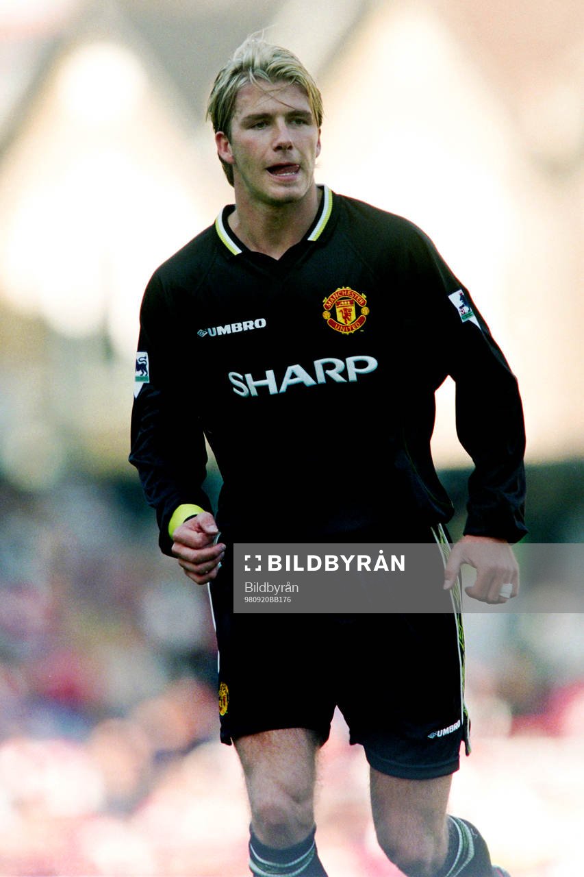 Fotboll, Premier League, Arsenal - Manchester United, 3-0: David Beckham, Manchester United.