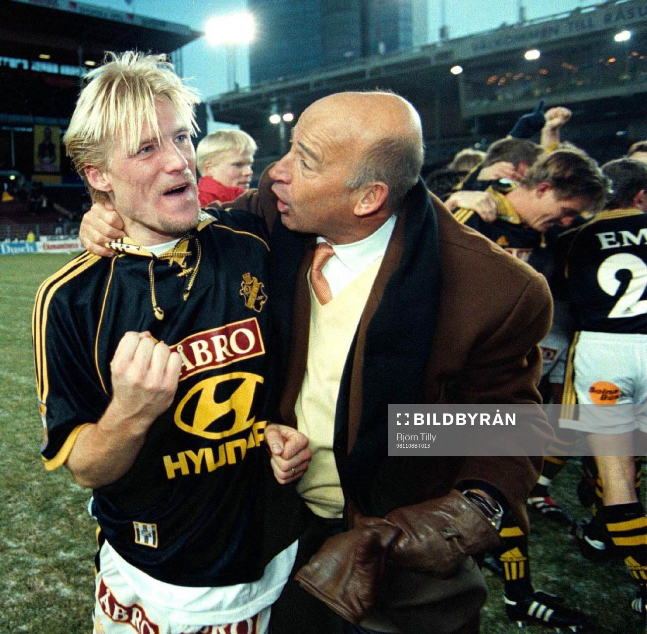 Johan Mjällby och manager Stefan Söderberg