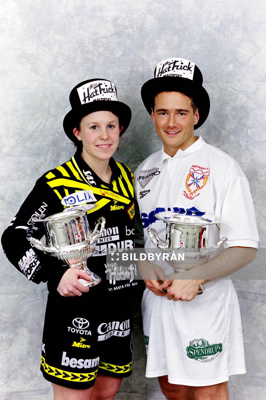 Segrarna Hanna Ljungberg, Umeå IK och Mario Jadonic,