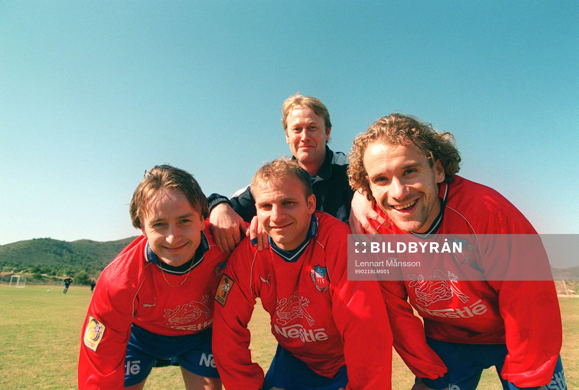 Åge Hareide, tränare, bakom Stig Johansen, Kenneth