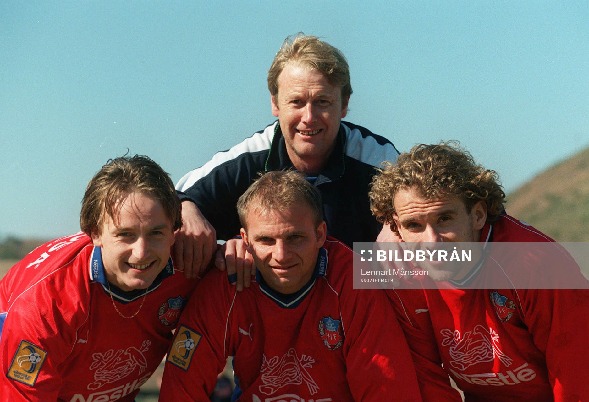 Åge Hareide, tränare, bakom Stig Johansen, Kenneth