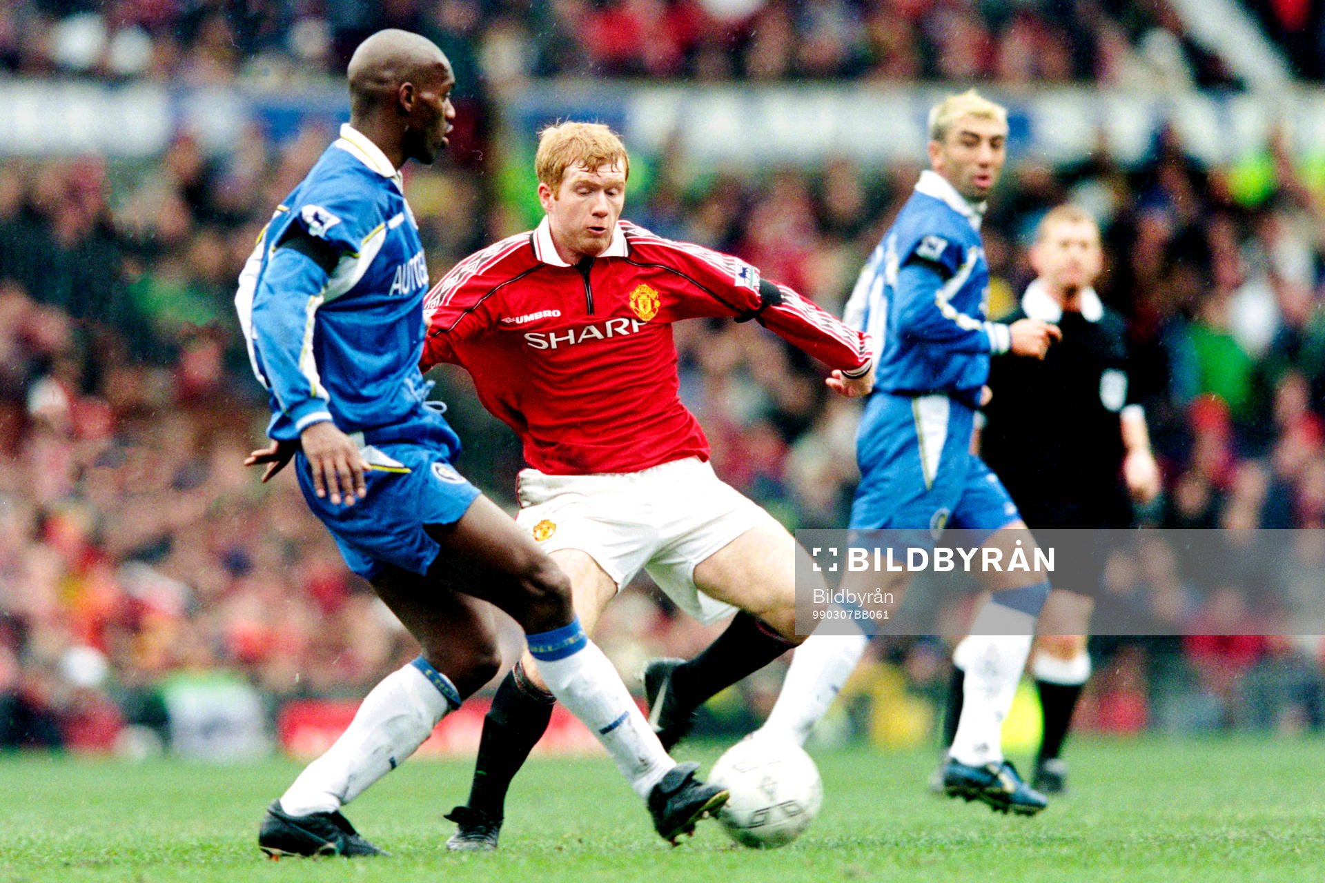 Fotboll, Premier League, Manchester United - Chelsea, 0-0: Paul Scholes, Manchester United.