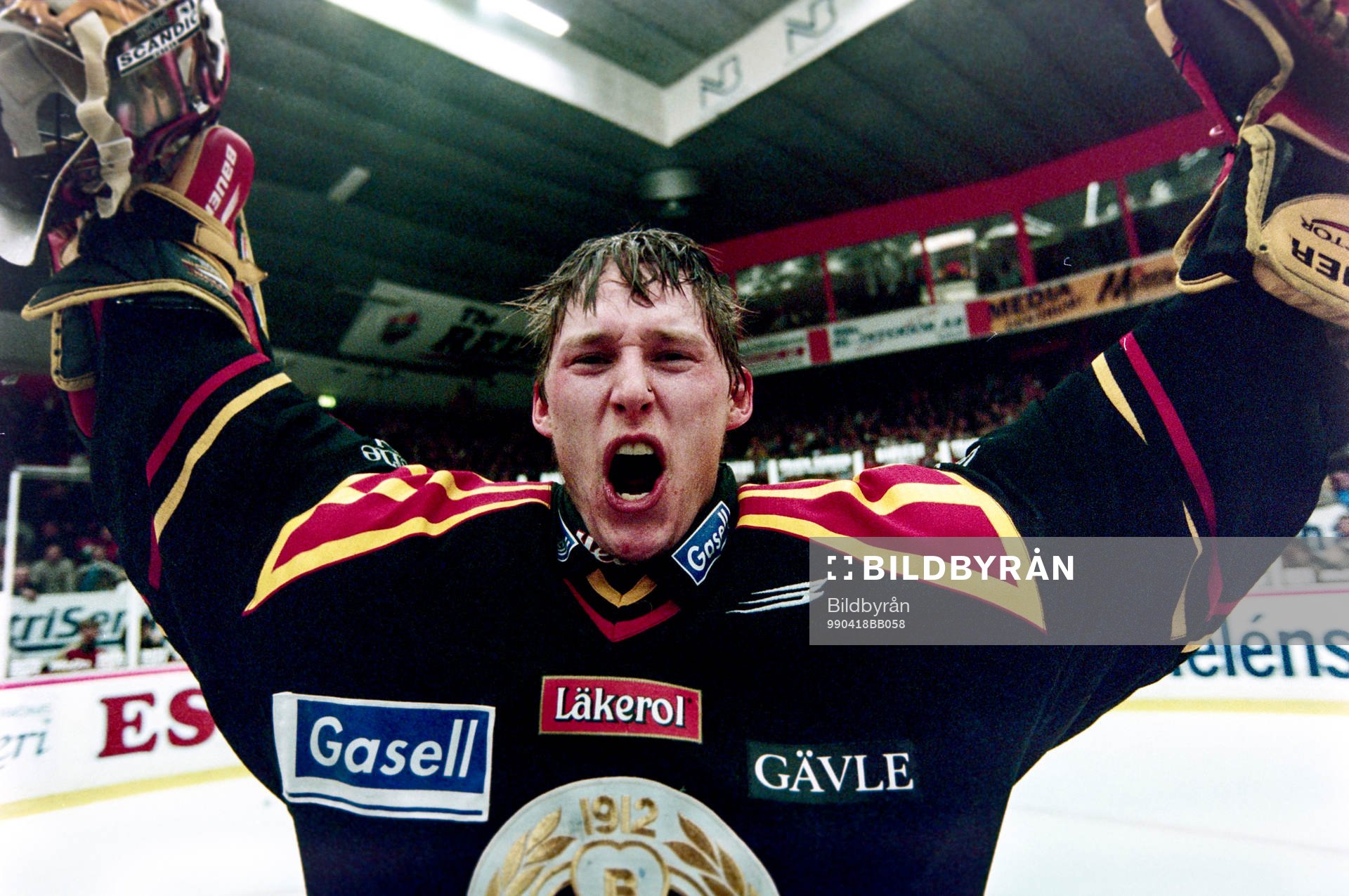 Brynäs, svenska mästare 1999. Johan Holmqvist, målvakt i