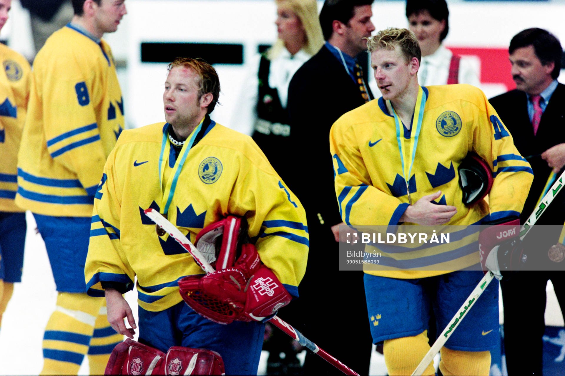 Petter Rönnqvist, målvakt och Daniel Alfredsson, Sverige