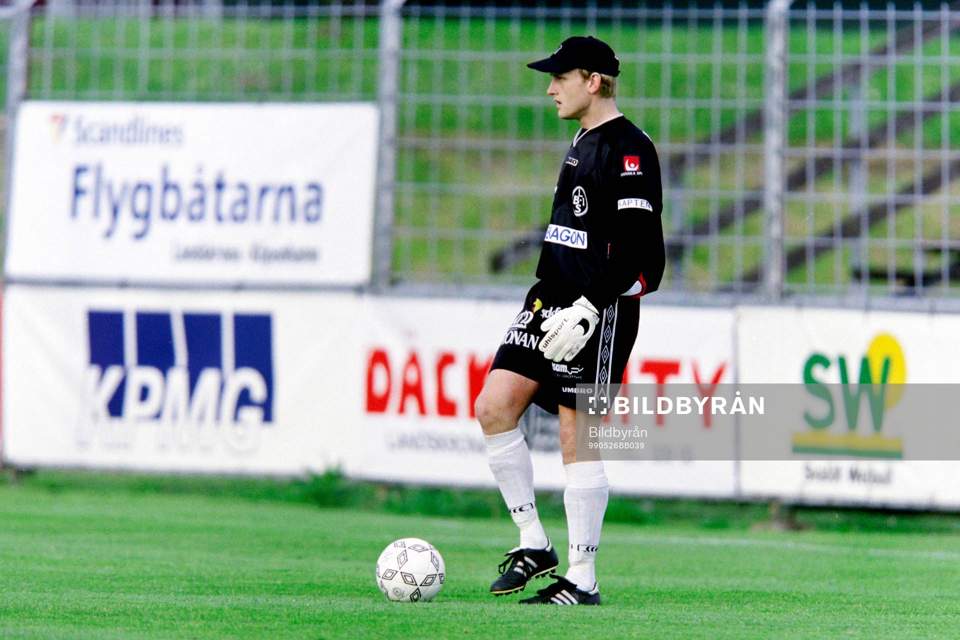 Fotboll, Div 1 Södra, Landskrona - Husqvarna FF, 1-1: Mats Svensson, Målvakt, Landskrona. 