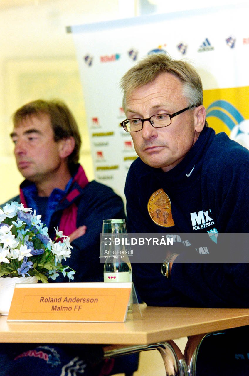 Malmös tränare Roland Andersson på presskonferens