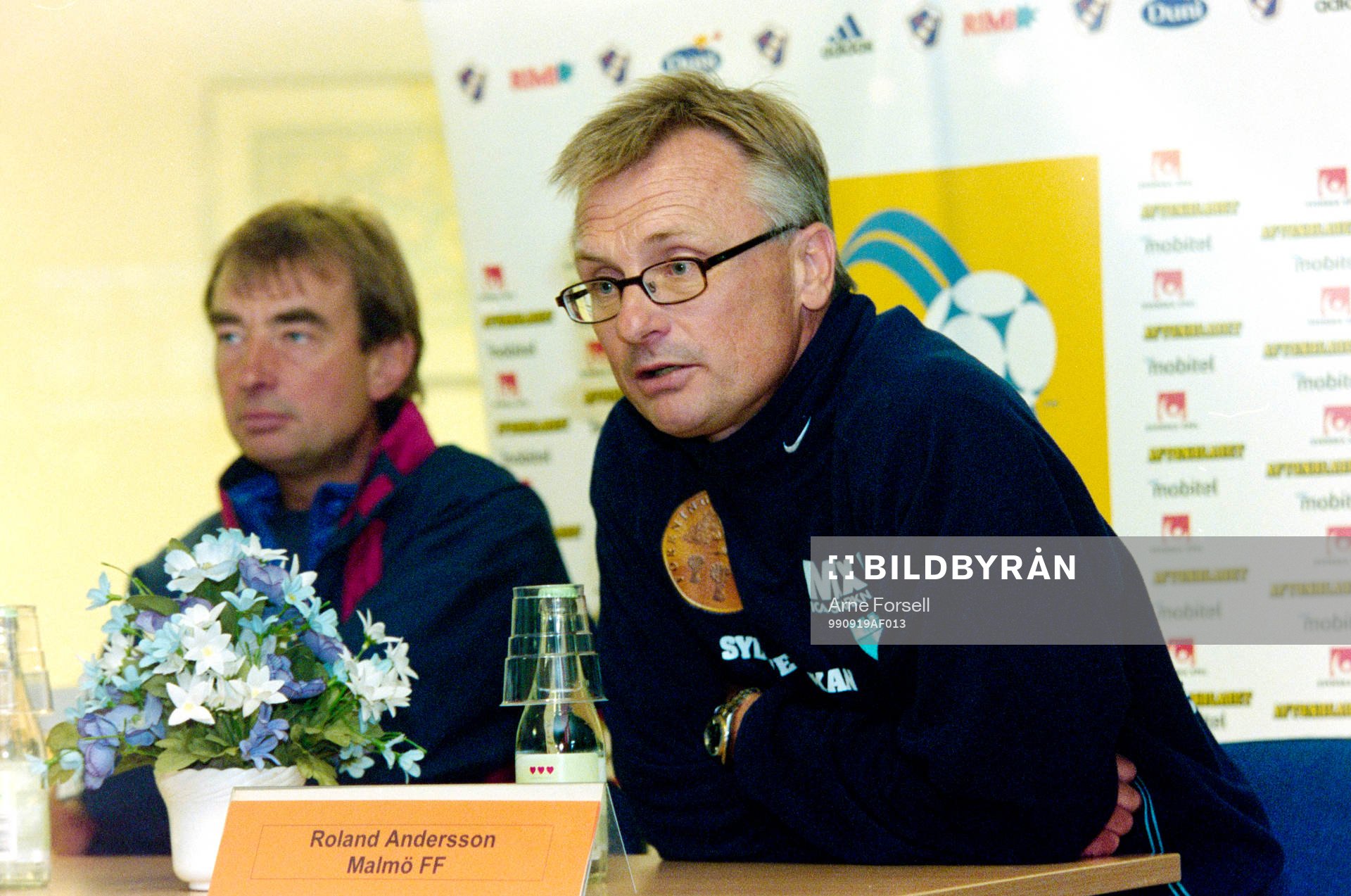 Malmös tränare Roland Andersson på presskonferens