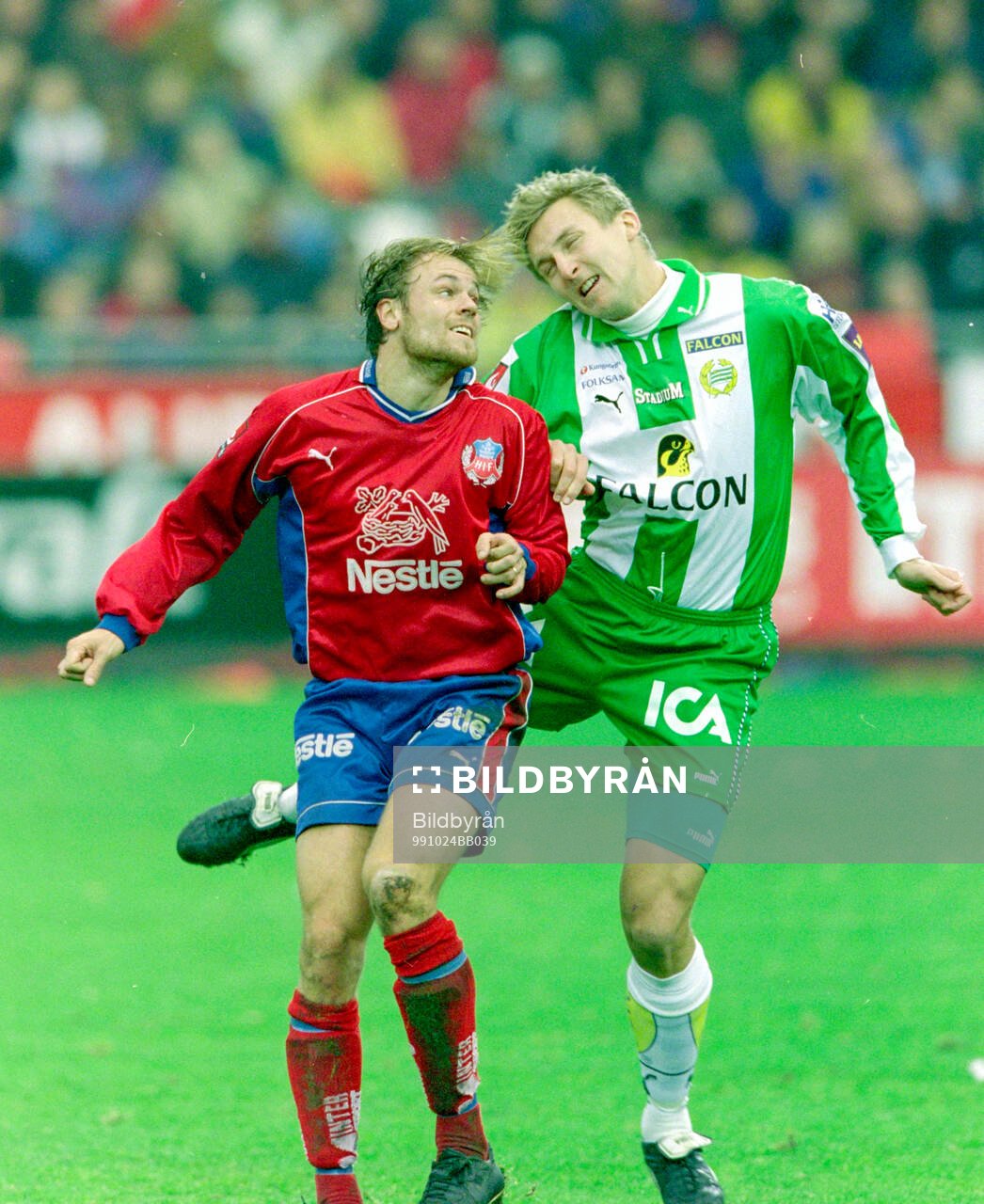 Helsingborgs Mattias Jonsson mot Hammarbys Jonas Stark
