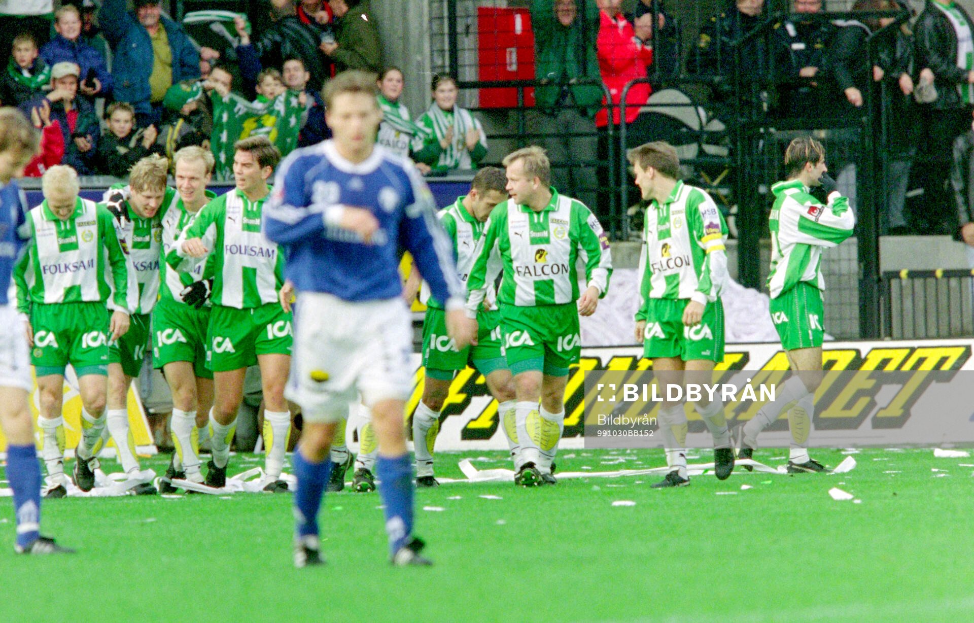 Hammarbys spelare jublar