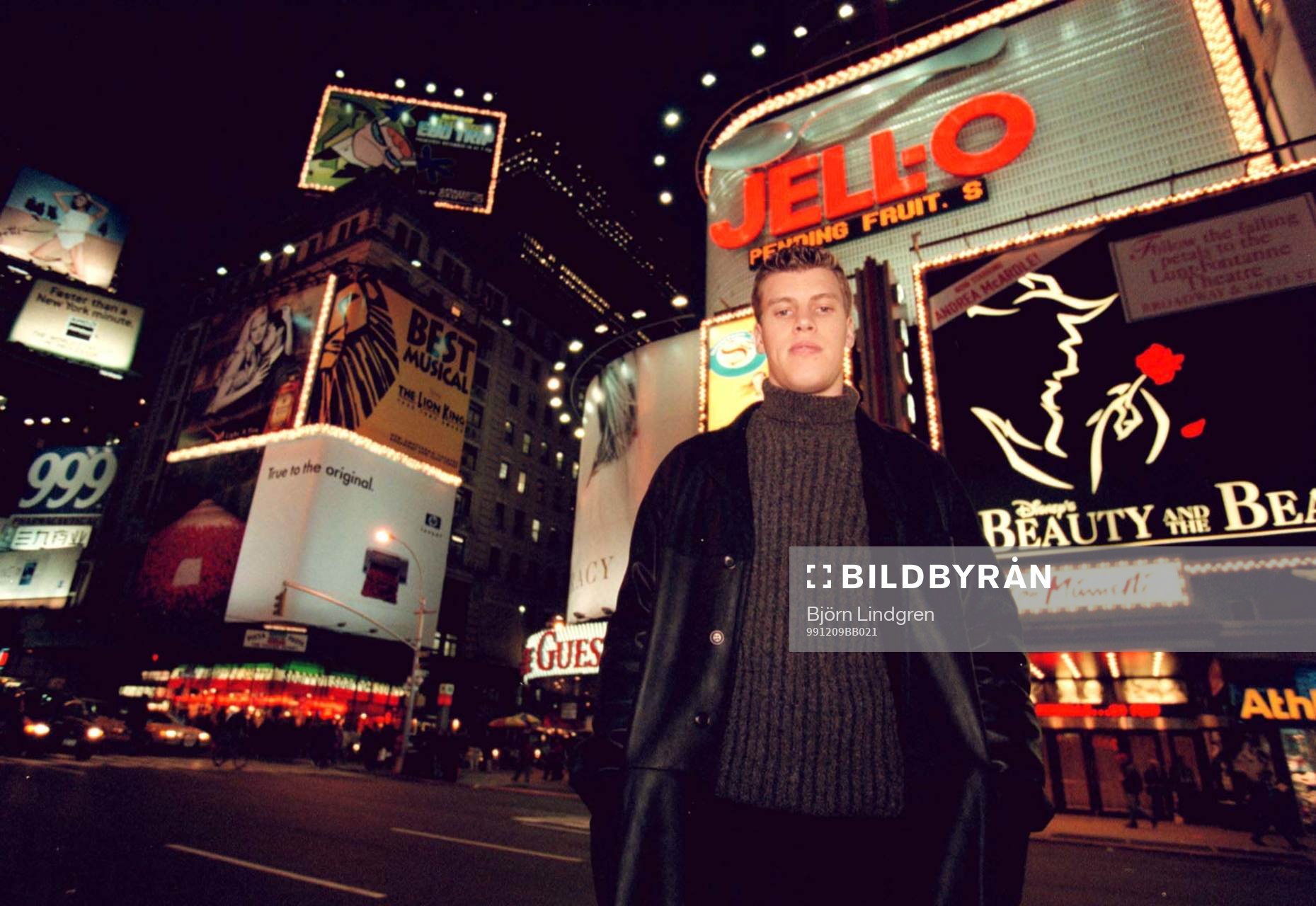 Kim Johnsson på Times Square i New York