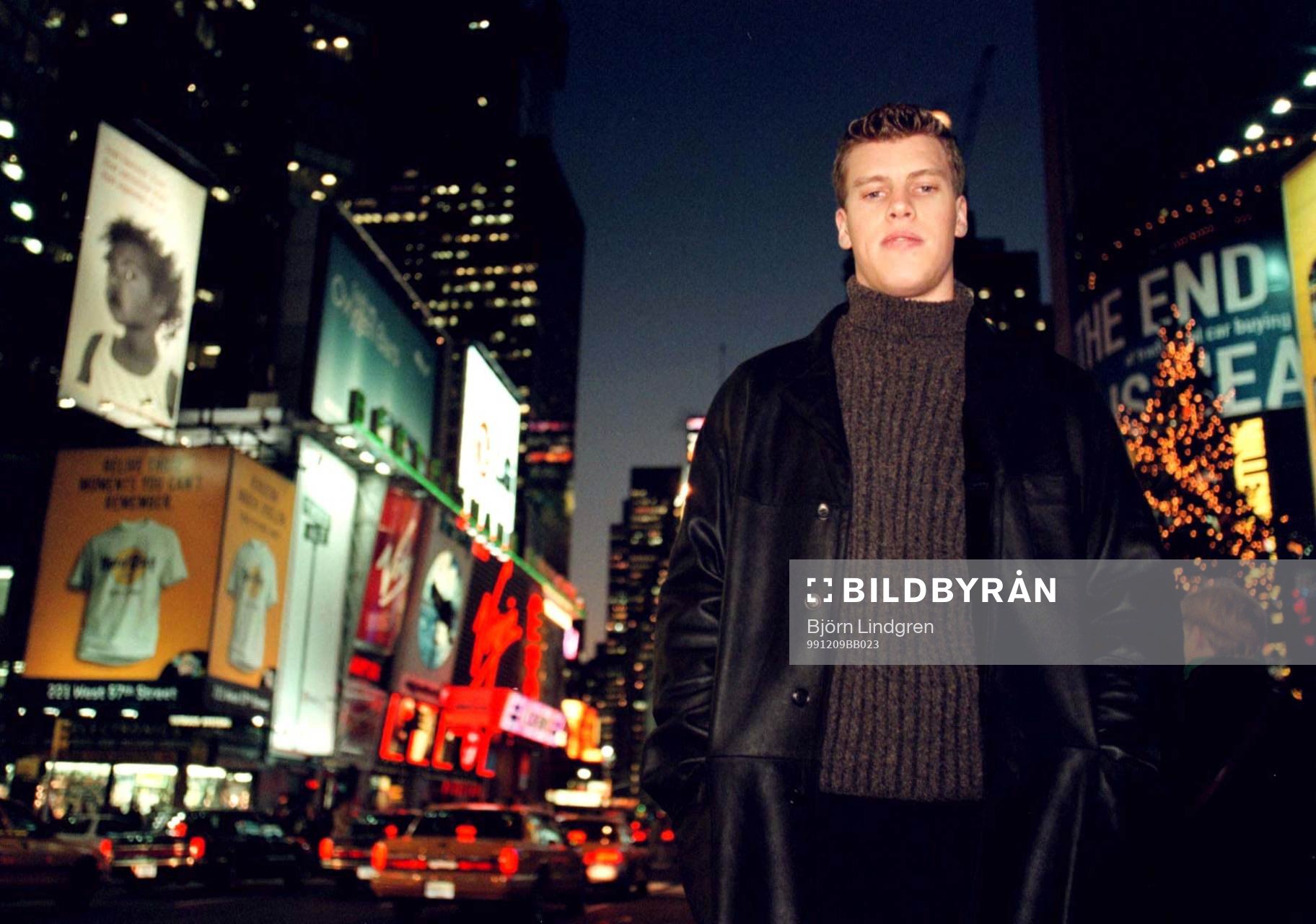 Kim Johnsson på Times Square i New York