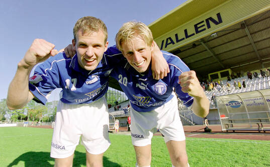 Trelleborgs målskyttar Patrik Svensson och Christian