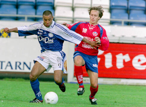 Sundsvalls Cain Dotson mot Helsingborgs Stig Johansen