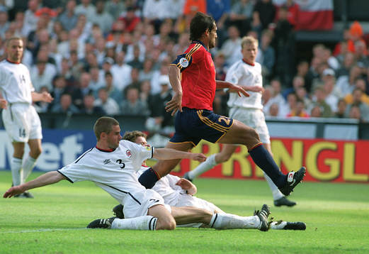Fotboll, EM. Spanien - Norge.