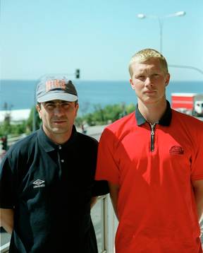 Nikis Goulis, tränare och Jonas Strömbäck, A.O Kavala