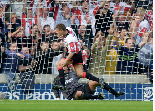  Marian Pahars, Southampton (Jubel) och Sander Westerweld, Liverpool