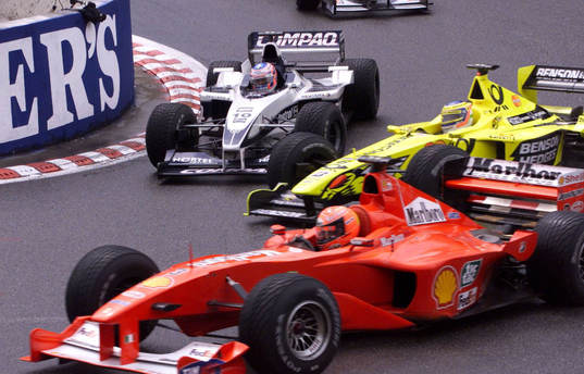 Jenson Button, Jarno Trulli och Michael Schumacher