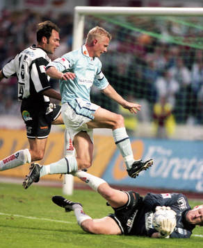 Mats Lilienberg, Malmö  oroar Landskronas målvakt