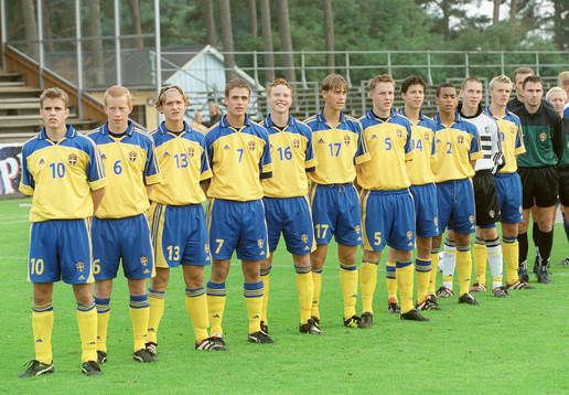 Sverige fr.v. Martin Fribrock, Markus Thulin, William
