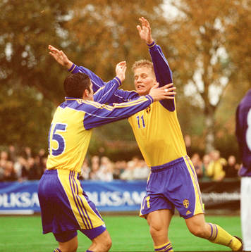  Patrik Jönsson och Bojan Djordic, Sverige jubel